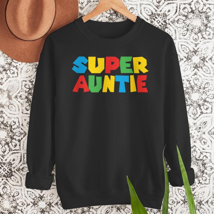 Gamer Aunt Super Auntie Gaming Matching Dad & Mom Kids Men Sweatshirt