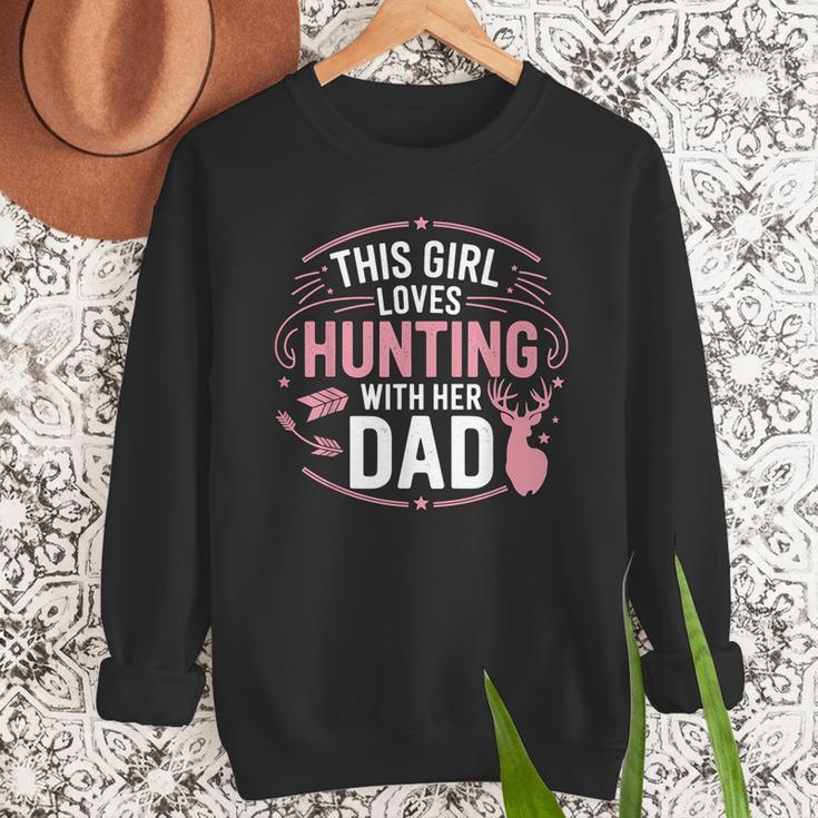 This Girl Loves Hunting With Her Dad Pink Deer Hunter Men Sweatshirt