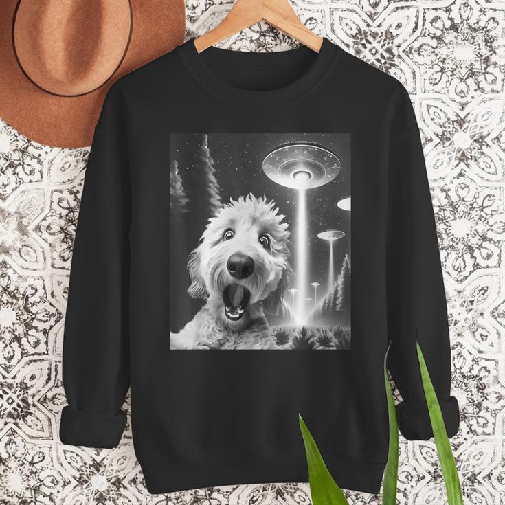 Goldendoodle Alien UFO Taking a Selfie Dog Mom Dad Men Sweatshirt Goldendoodle Alien UFO Taking a Selfie Dog Mom Dad Men Sweatshirt