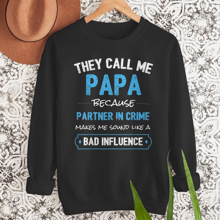 Grandpa Papa Partner In Crime Dad Men Sweatshirt