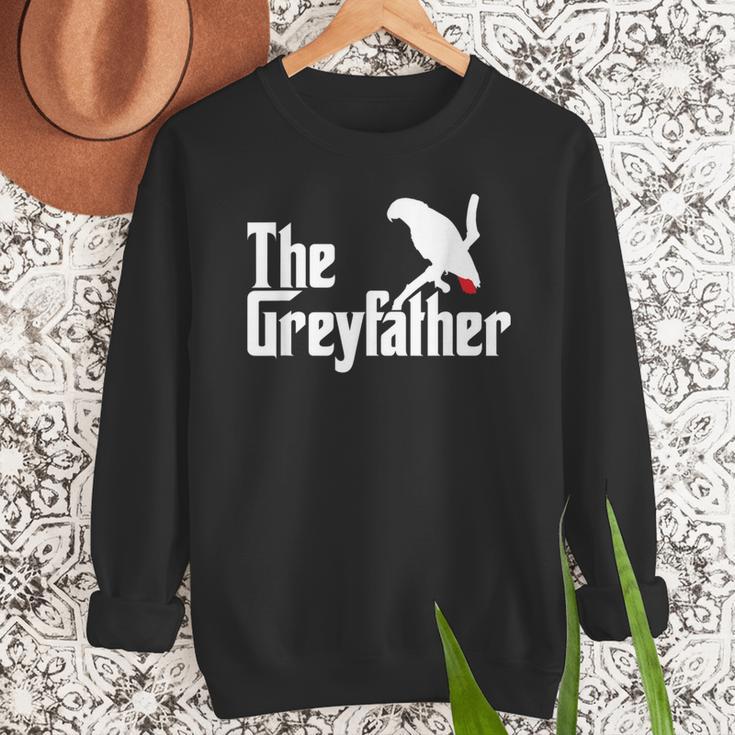 The Greyfather African Grey Parrot Lovers Bird's Dad Men Sweatshirt