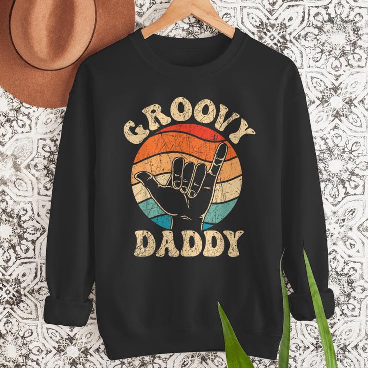 Groovy Daddy 70s Aesthetic Nostalgia 1970's Retro Groovy Dad Men Sweatshirt