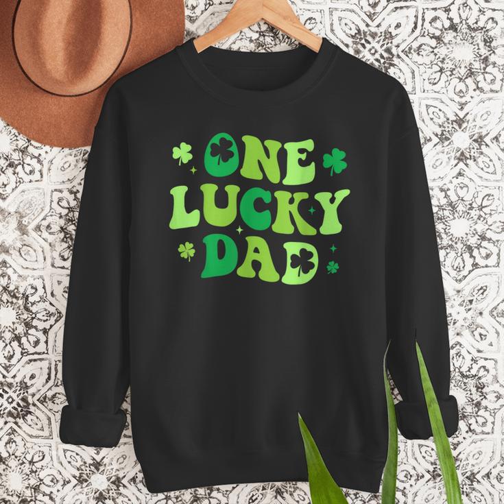 Groovy St Patrick's Day Apparel One Lucky Dad Shirt Small Modern Groovy St Patrick's Day Shirt Men Sweatshirt