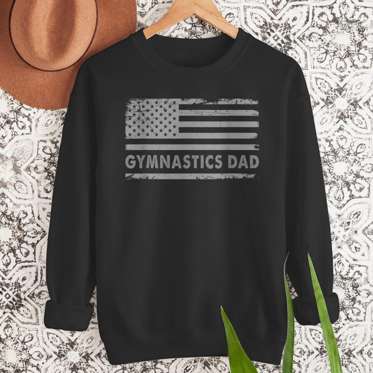 Gymnast Cheer Dad Gymnastics Dad US Flag Gymnastics Dad For Fathers Short Sleeve Small Men Sweatshirt