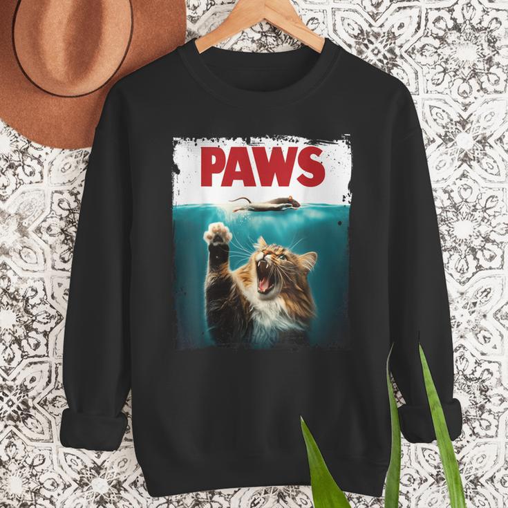 Humorous Paws Parody Cat Mouse For Cat Lover Cat Mom Cat Dad Men Sweatshirt
