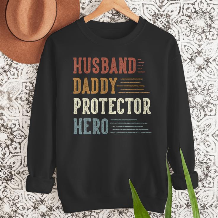 Husband Daddy Protector Hero For Dad Father's Day Men Sweatshirt