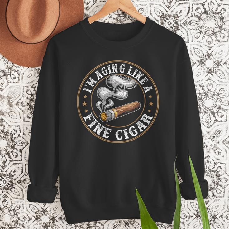 I'm Aging Like a Fine Cigar Retro Dad Father's Day Men Sweatshirt