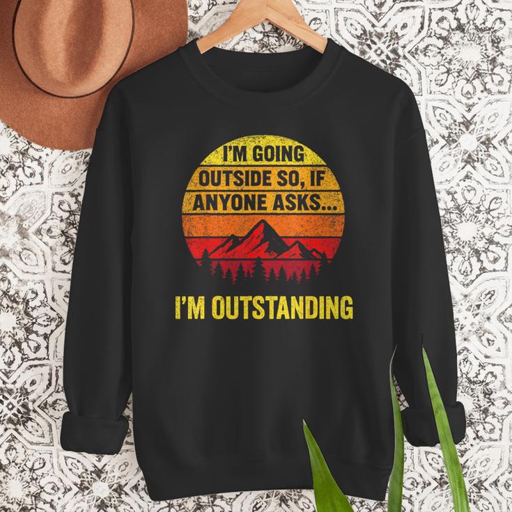 I'm Going Outside If Asked I'm Outstanding Dad Joke Men Sweatshirt