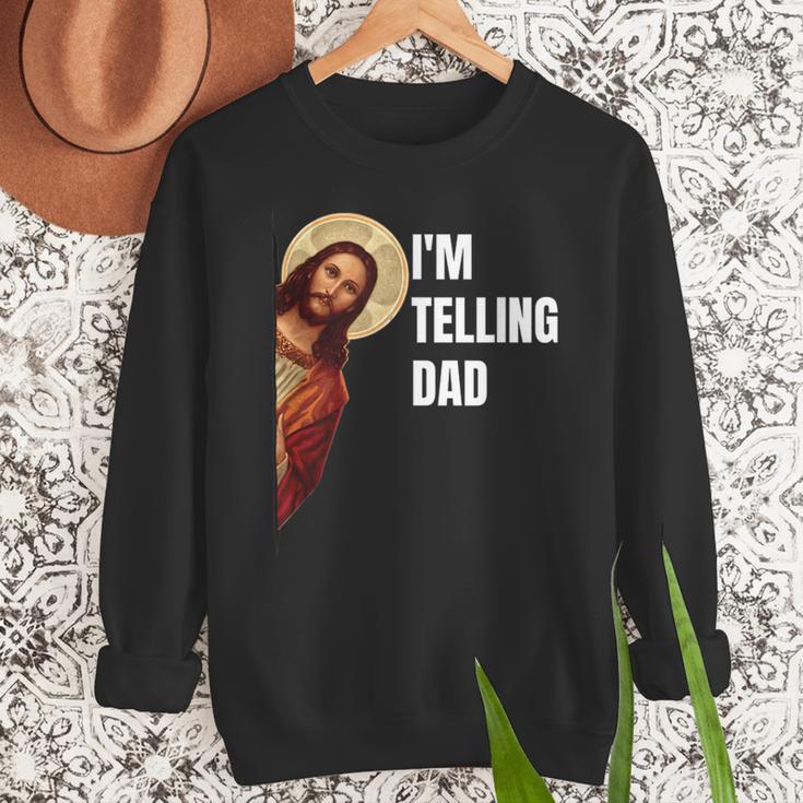 I'm Telling Dad Religious Christian Jesus Meme Men Sweatshirt