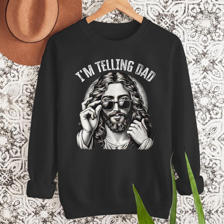 I'm Telling Dad Saying Religious Christian Jesus Meme Men Sweatshirt