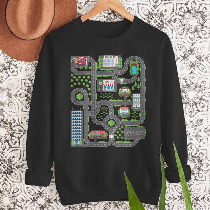 Kid Play Cars On Dad Back Race Track Mat Fathers Day Men Sweatshirt