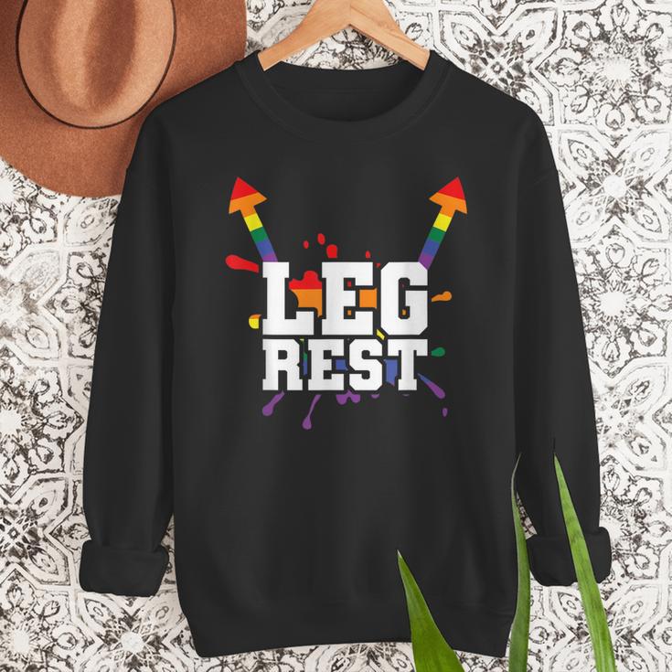 Leg Rest Naughty Dad Joke Vagitarian Lesbian Men Sweatshirt