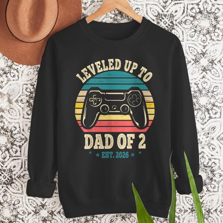 I Leveled Up To Dad Of 2 2026 Promoted To Dad Of Two Kids Men Sweatshirt