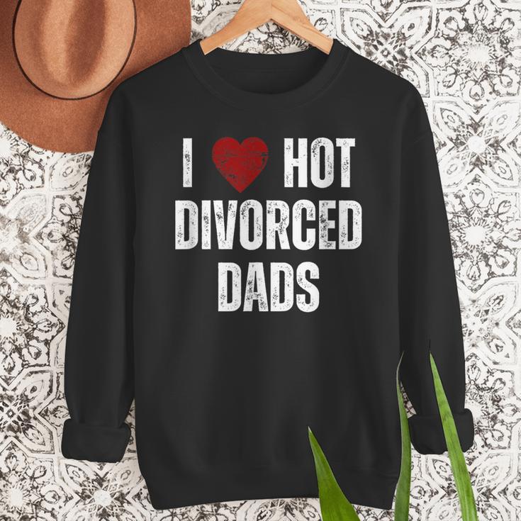 I Love Hot Divorced Dads Red Hearts Men Sweatshirt