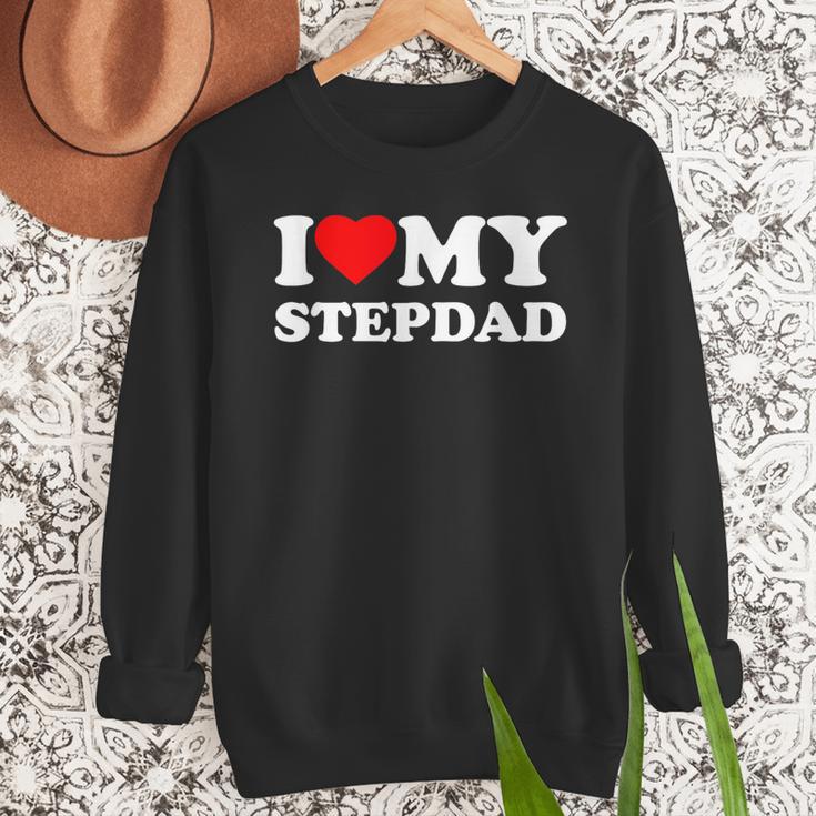 I Love My Step-Dad Heart Family Grandpa StepDad Bonus Dad Men Sweatshirt