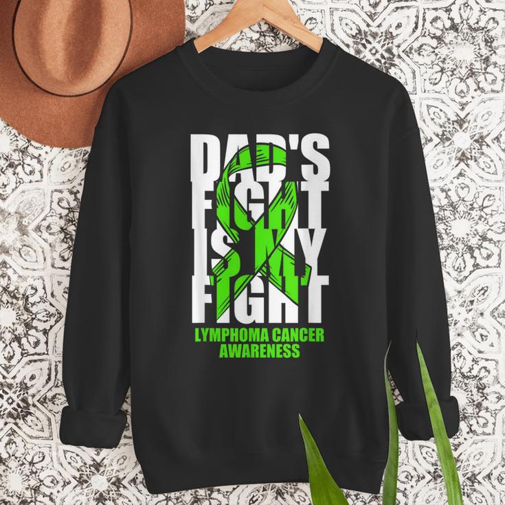 Lymphoma Cancer Awareness Lime Green Ribbon Dad's Fight Men Sweatshirt Lymphoma Cancer Awareness Lime Green Ribbon Dad's Fight Men Sweatshirt