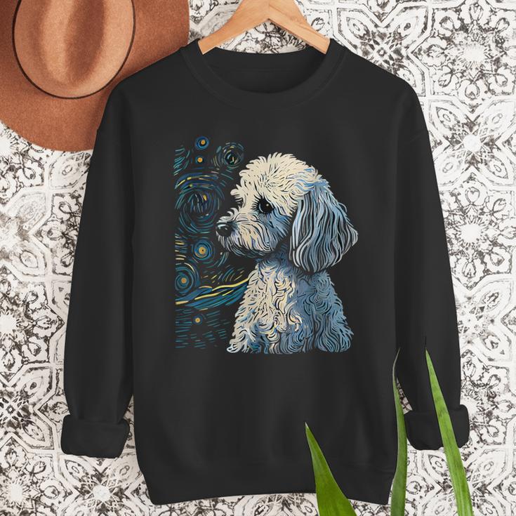 Maltipoo Starry Night Van Gogh Maltipoo Mom Dad Owner Men Sweatshirt