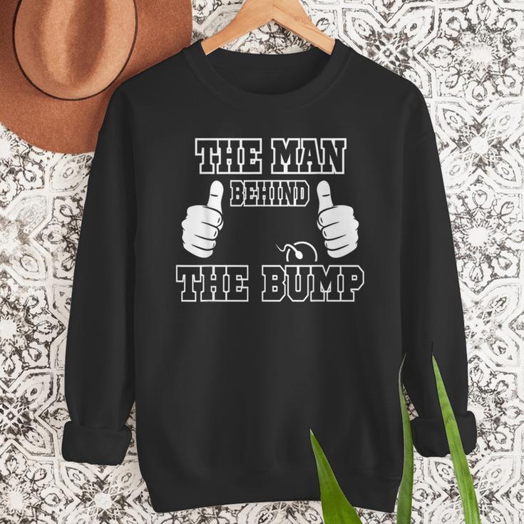 The Man Behind The Bump Baby Shower Shirts For Mom And Dad Men Sweatshirt