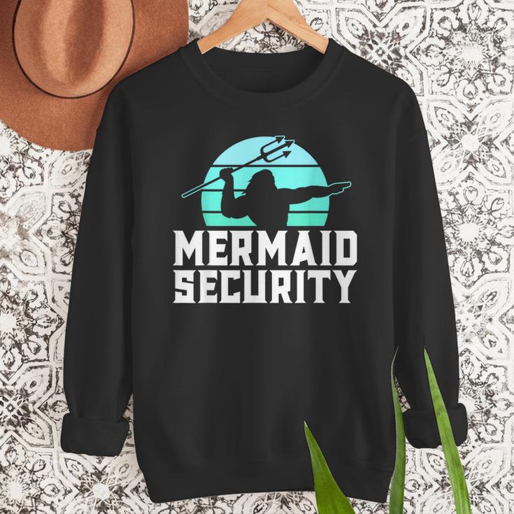 Mermaid Security Shirt Boys Swimmer Dad Merdad Trident Men Sweatshirt
