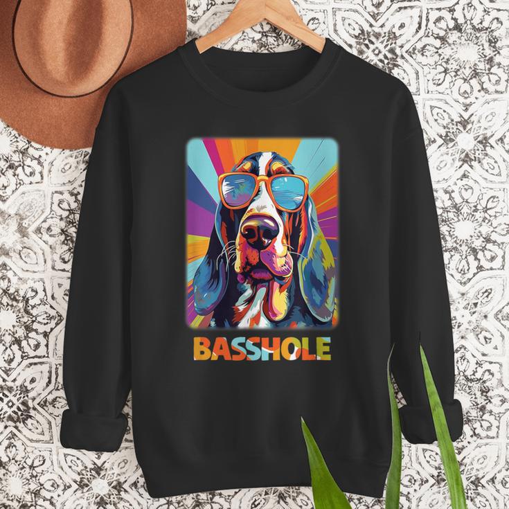 Mom & Dad Of a Basshole Basset Hound With Glasses -Adults Short Sleeve Men Sweatshirt