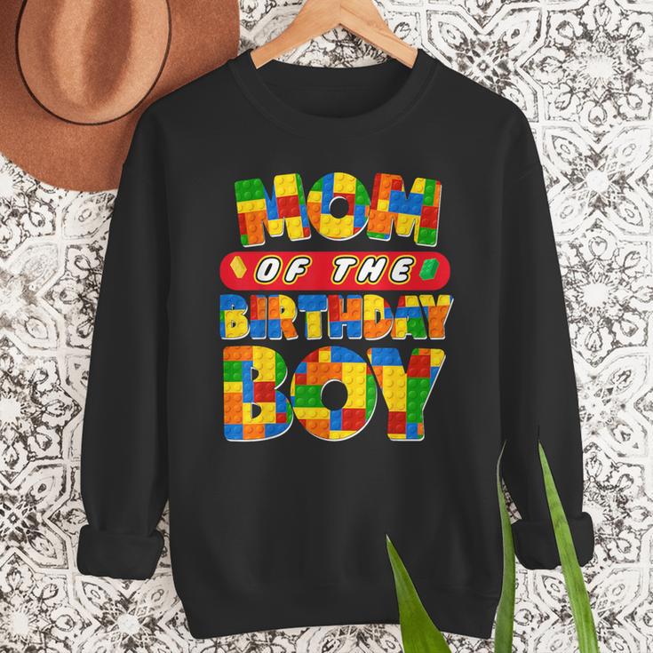 Mom And Dad Birthday Boy Building Bricks Family Party Decor Men Sweatshirt