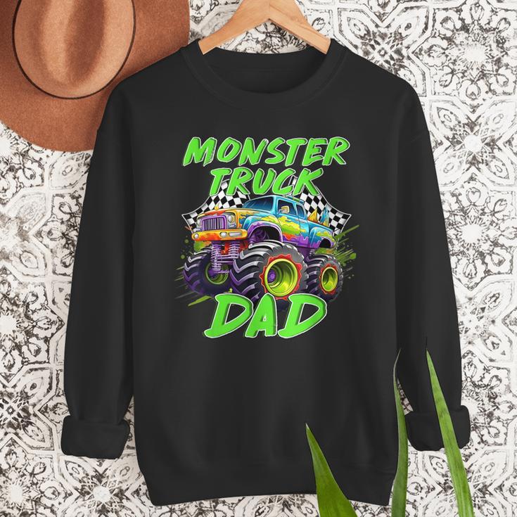Monster Truck Dad Family Matching Birthday Party Fathers Day Men Sweatshirt
