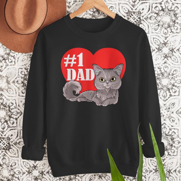 Nebelung Cat 1 Dad Father's Day Daddy Heart Decor For Men Women Kids Men Sweatshirt
