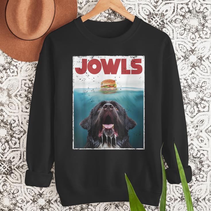 Newfoundland Dog Newfie Lab Jowls Burger Dog Mom Dad Men Sweatshirt