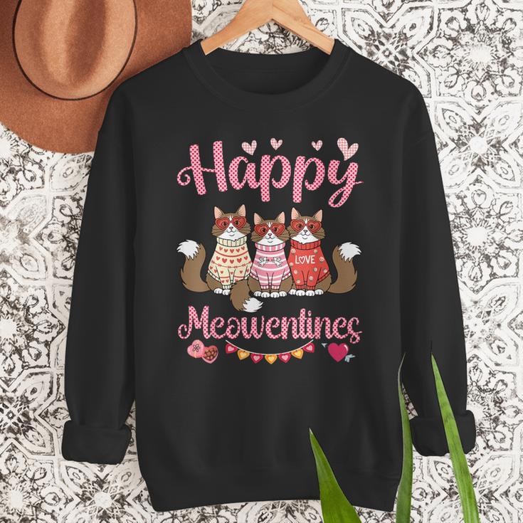 Norwegian Forest Cat Happy Meowentines Valentine Dad Mom Men Sweatshirt