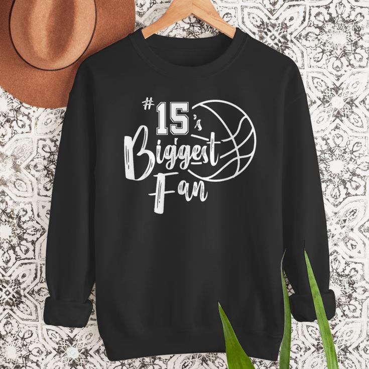 Number 15's Biggest Fan Shirt Basketball Player Mom Dad Men Sweatshirt Number 15's Biggest Fan Shirt Basketball Player Mom Dad Men Sweatshirt