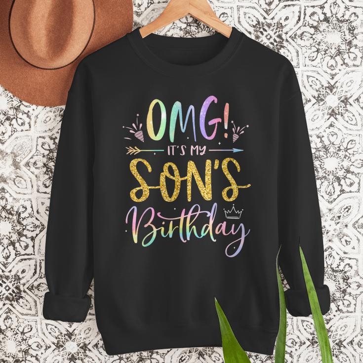 OMG It's My Son's Birthday Happy Bday Tie Dye Mom Dad Men Sweatshirt