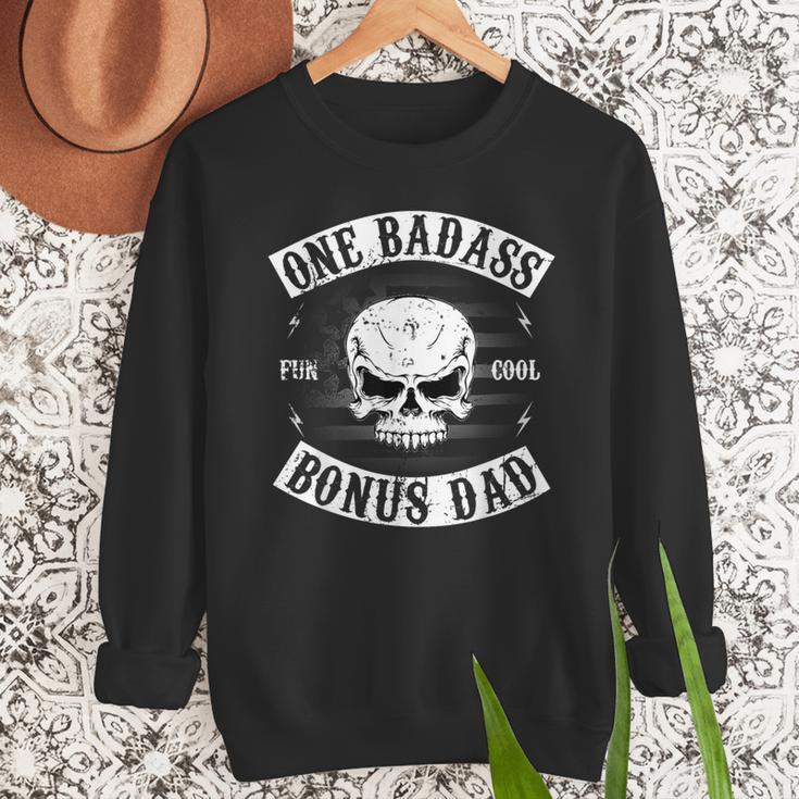 One Badass Bonus Step Dad Birthday Stepdad Men Sweatshirt