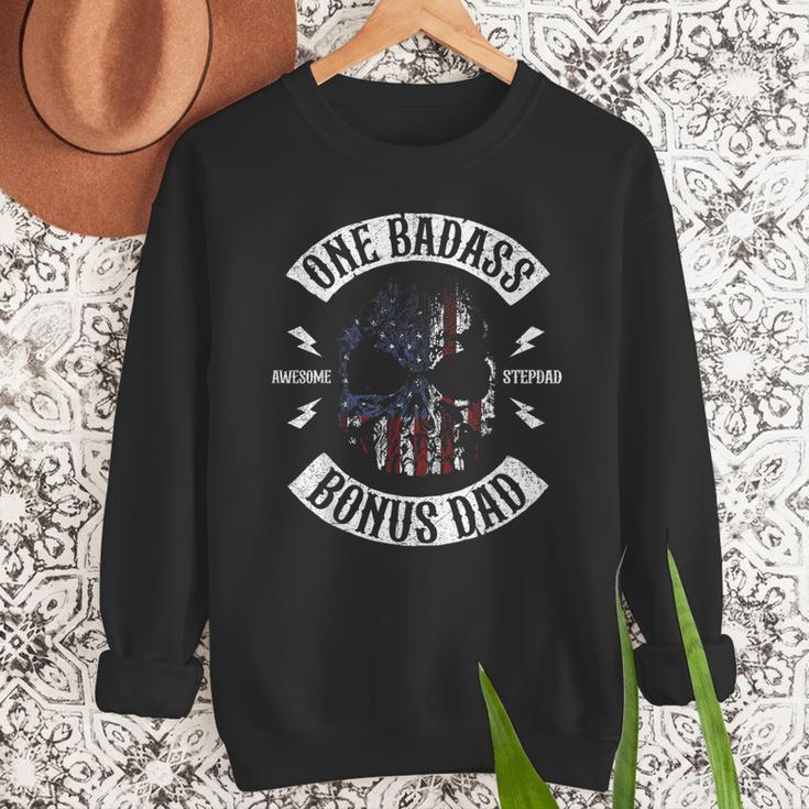 One Badass Bonus Stepdad Birthday Step Dad Men Sweatshirt