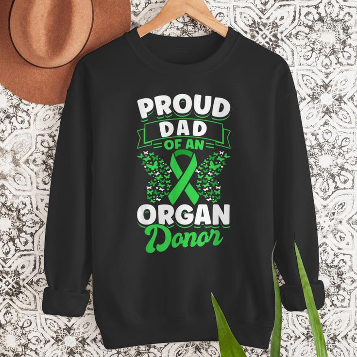 Organ Donation Green Ribbon Proud Dad Of An Organ Donor Men Sweatshirt