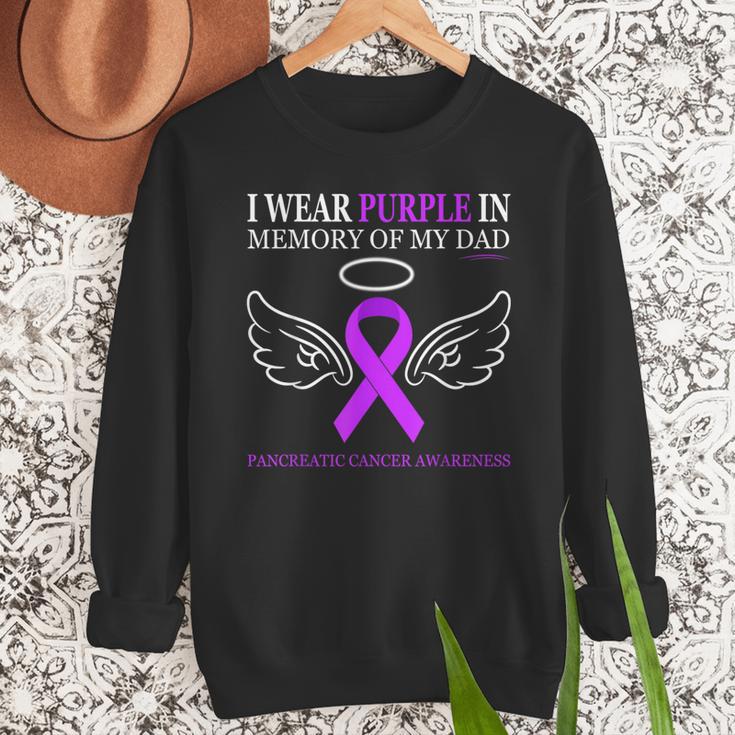Pancreatic Cancer I Wear Purple In Memory Of My Dad Men Sweatshirt