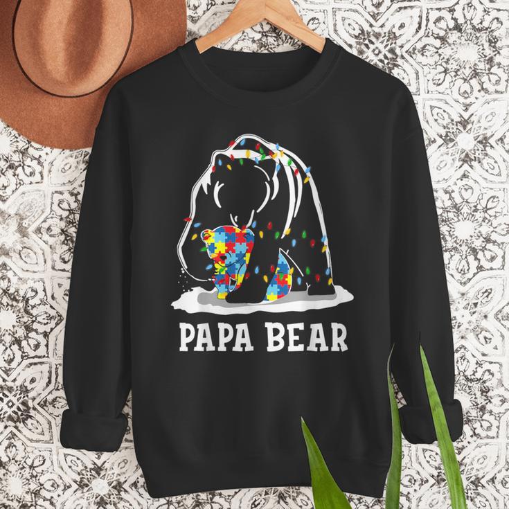 Papa Bear Autism Awareness Autism Matching Family Dad Men Sweatshirt