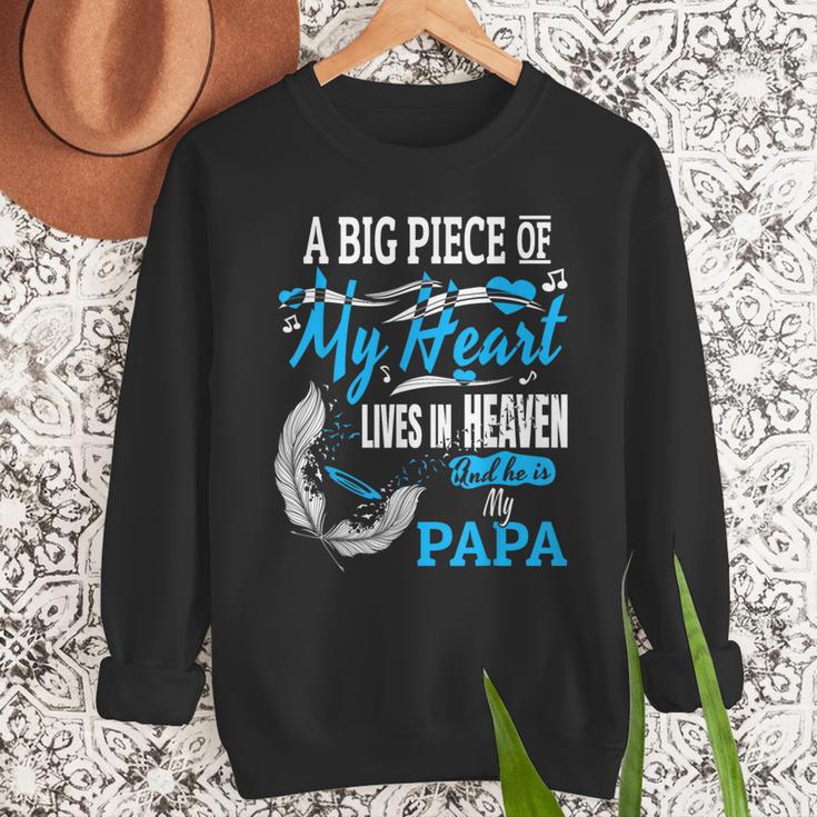 My Papa Lives In Heaven Shirt Memorial Day Papa Dad Grandpa Men Sweatshirt