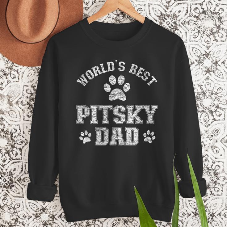 Pitsky Dog Dad World's Best Pitsky Daddy Men Women Girls Kids Men Sweatshirt