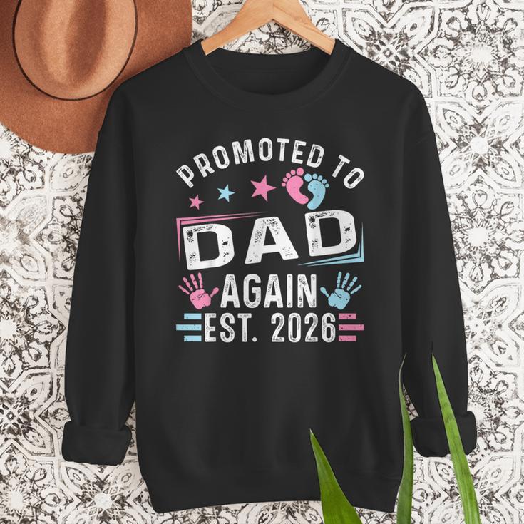 Promoted To Dad Again Est 2026 Vintage Dad Men Sweatshirt