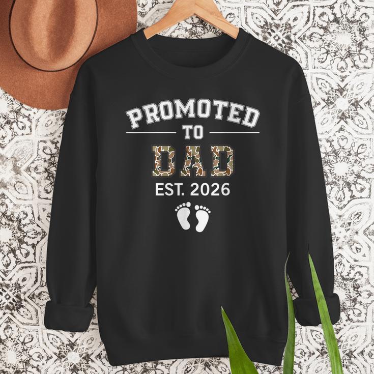 Promoted To Dad Est 2026 For Men Fathers Matching Men Sweatshirt