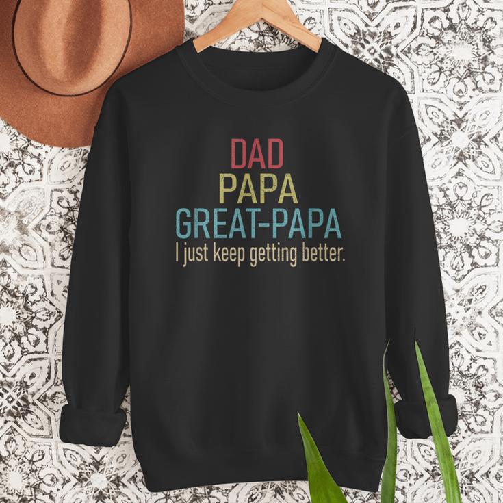 Promoted To Great Papa 2024 Fathers Day First Time Dad Men Sweatshirt