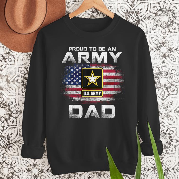 Proud To Be An Army Dad With American Flag Veteran Men Sweatshirt
