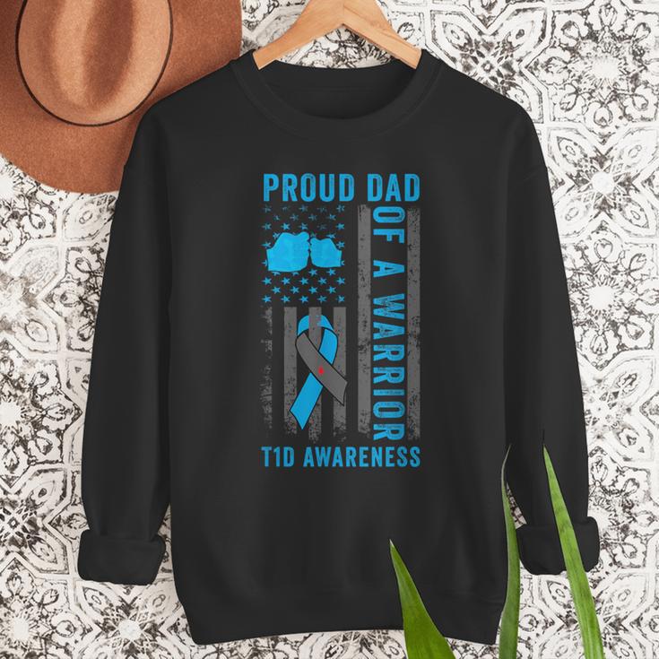 Proud Dad Of A T1D Warrior Type 1 Diabetes Awareness Men Sweatshirt