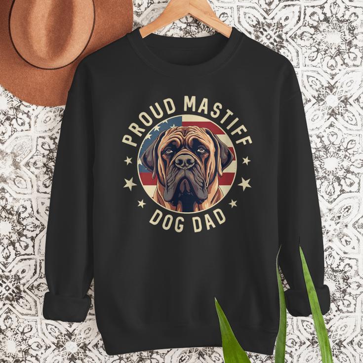 Proud Mastiff Dad American Flag Patriotic Mastiff Dad Men Sweatshirt