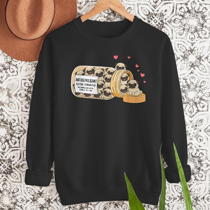 Pug Anti Depressant Mom Dad Kids Men Sweatshirt Pug Anti Depressant Mom Dad Kids Men Sweatshirt