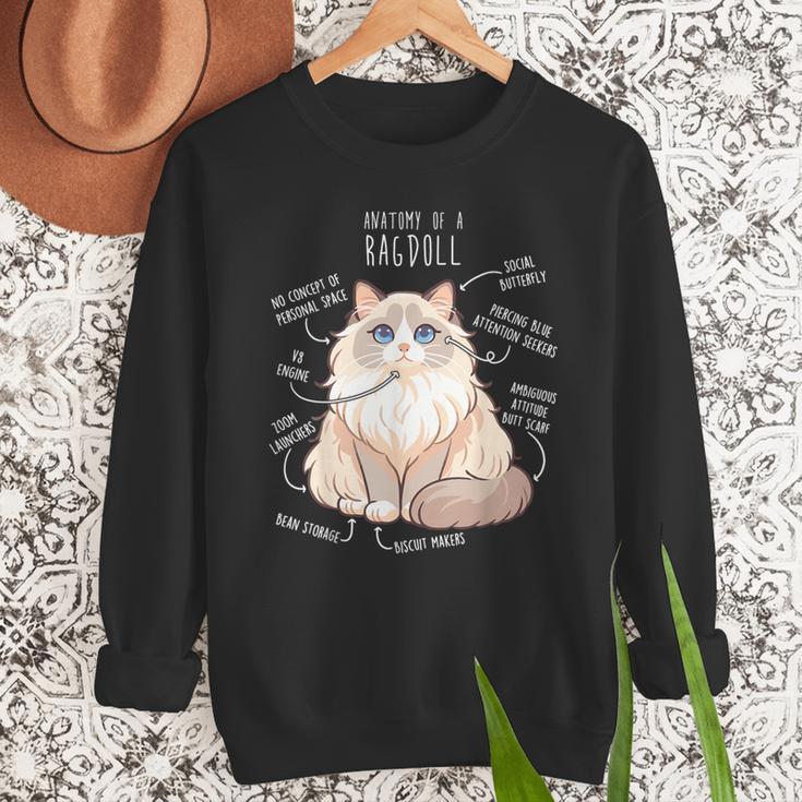 Ragdoll Cat Anatomy Cute Pet Mom Dad Cream Bicolor Men Sweatshirt