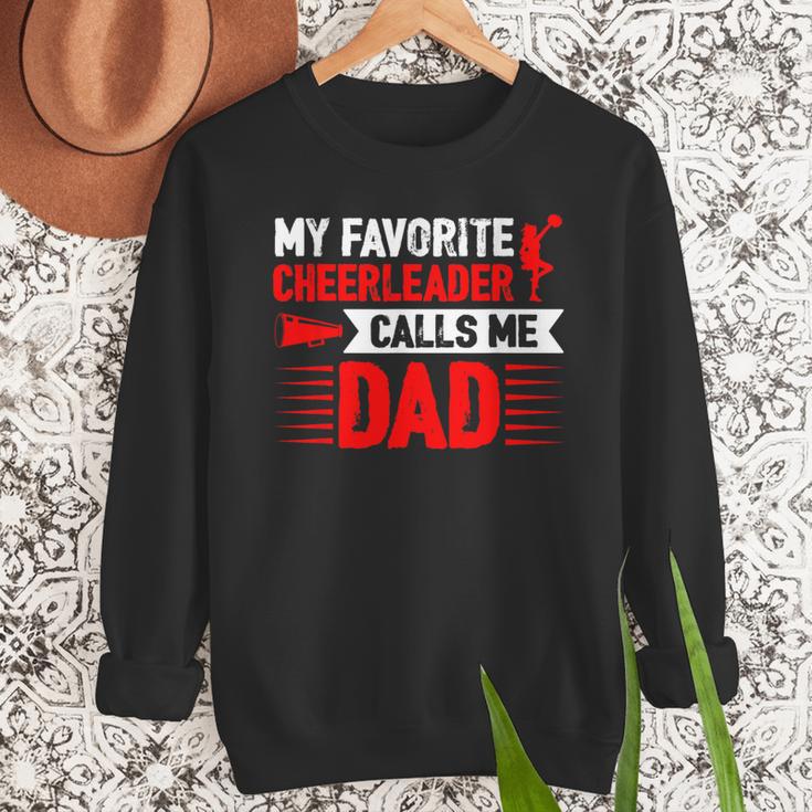 Red Cheer Dad Family Father Cheerleader Squad Men Sweatshirt