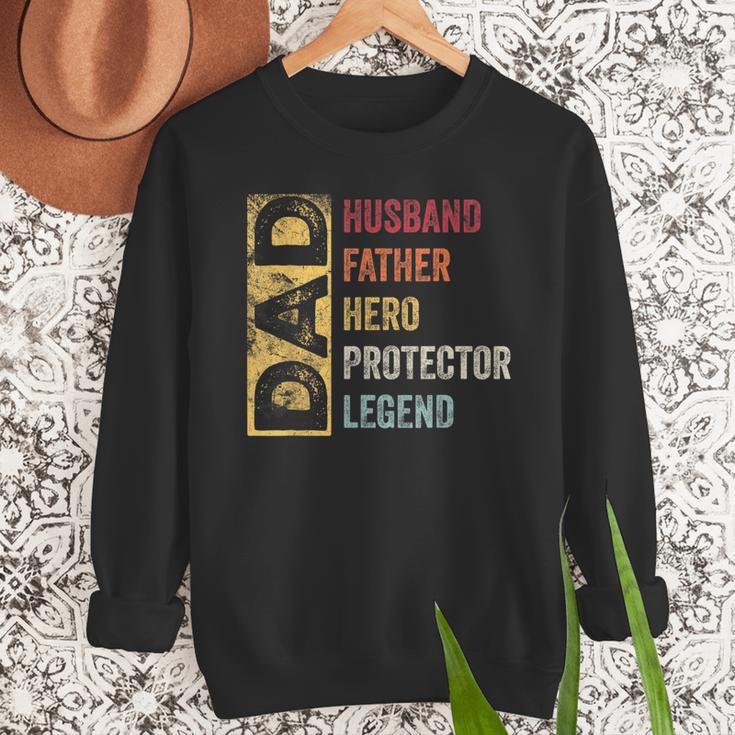 Retro Husband Father Hero Protector Legend Father Day Dad Men Sweatshirt