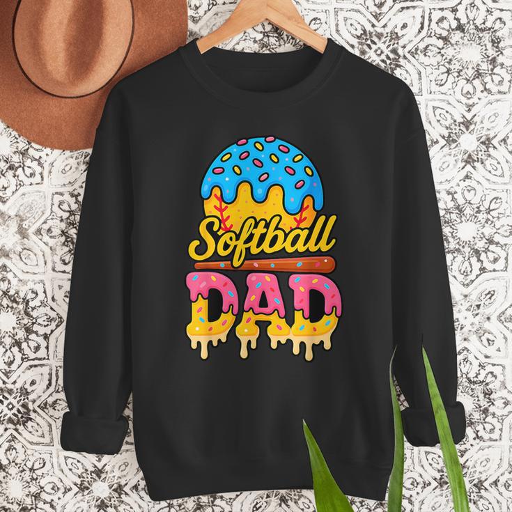 Retro Ice Cream Drip Softball Dad Game Day Dad Father's Day Men Sweatshirt Retro Ice Cream Drip Softball Dad Game Day Dad Father's Day Men Sweatshirt