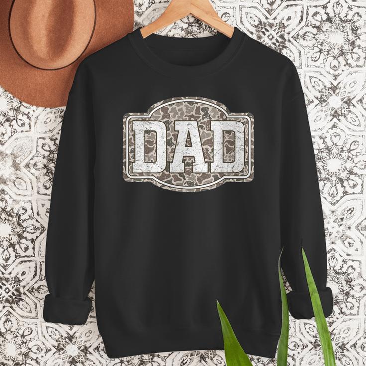 Retro Old Camo Dad Camouflage Hunting Season Father's Day Men Sweatshirt
